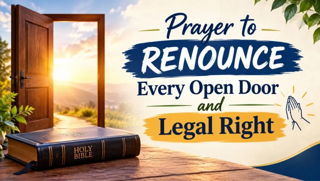 Prayer to renounce every open door and legal right