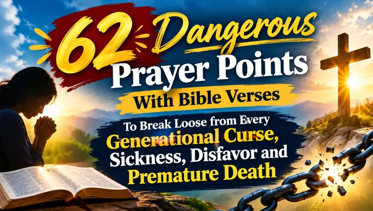 62 Dangerous Prayer Points With Bible Verses To Break Loose from Every Generational Curse, Sickness, Disfavor and Premature Death